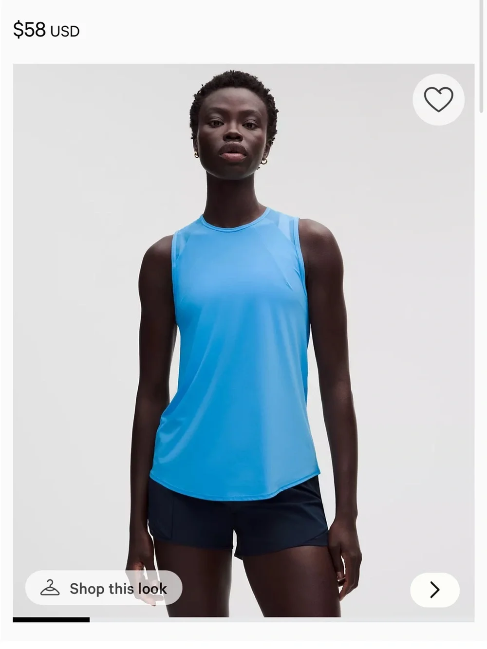 lululemon athletica Bright Blue Athletic Tank Top